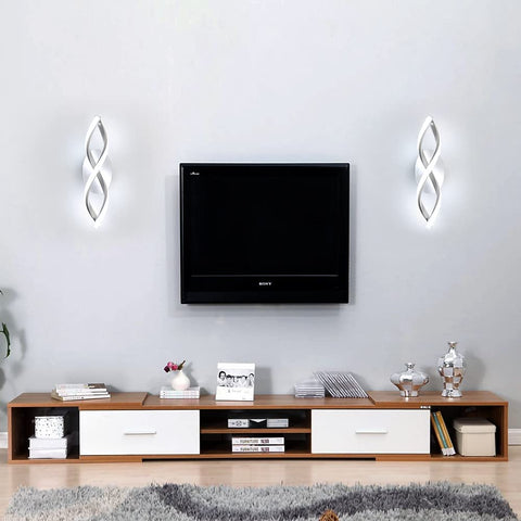 Lampada da parete per interni, lampada da parete moderna a LED 16W 1800LM, bianco freddo 6500k, luci da parete dal design curvo per la camera da letto, la scala, il soggiorno
