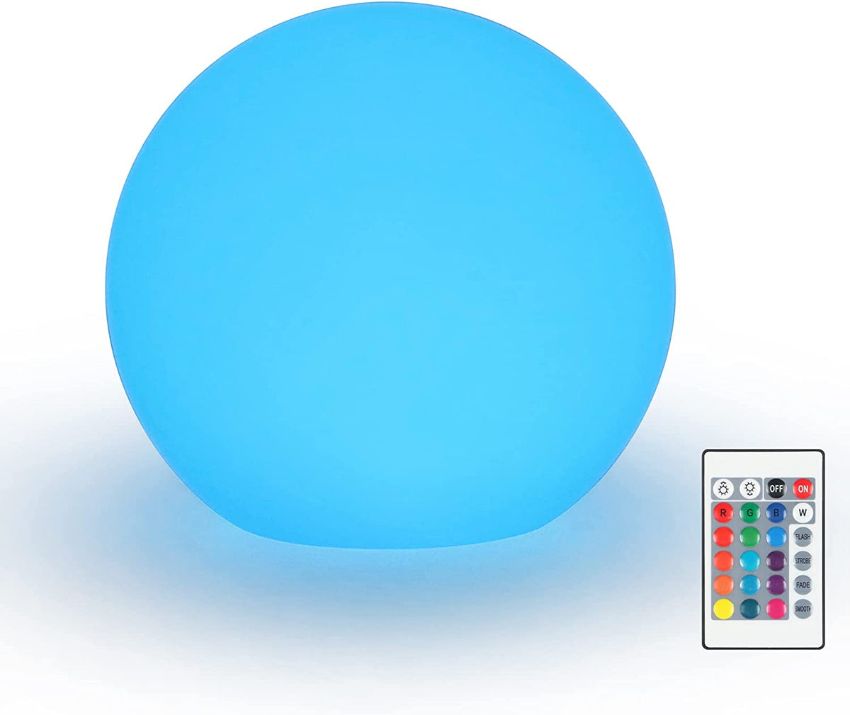 Lampada da scrivania a LED a sfera luminosa 15 cm, 16 colori RGB dimmerabili e 4 modalità, lampada da comodino a luce notturna a LED con telecomando per camera da letto, soggiorno, cameretta dei bambini, matrimonio, batteria sostituibile