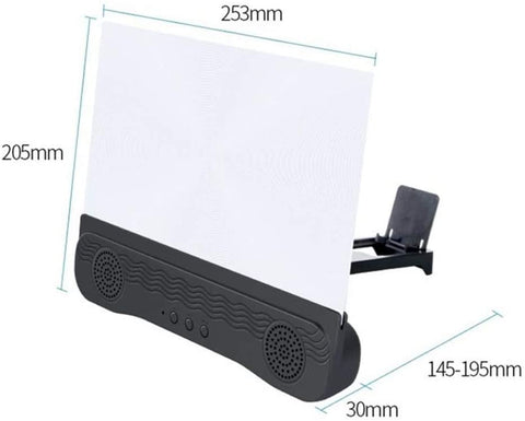 Lente d'ingrandimento con altoparlante per smartphone, schermo per proiettore 6D HD da 12 pollici per film, video e giochi