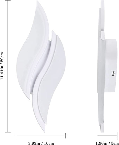 Applique da parete a LED per interni, moderna lampada da parete 20W 2300LM, lampada da parete in acrilico per soggiorno, camera da letto, scale, luce bianca fredda 6500K, colore bianco