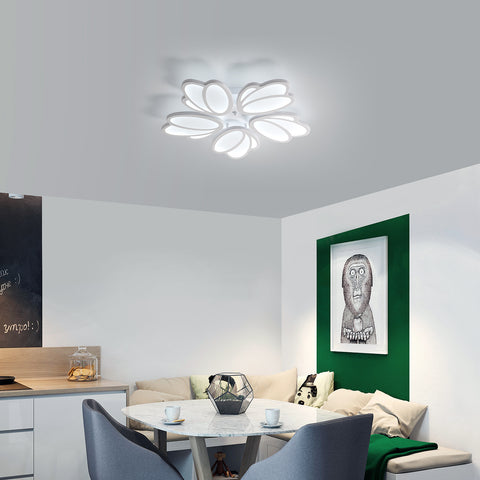 Plafoniera a LED, moderna lampada da soffitto a LED Petal, lampada a sospensione bianca 60W 5600LM, luce bianca 6000K, plafoniera a LED per soggiorno, cucina, camera da letto, sala da pranzo, Ø63cm 