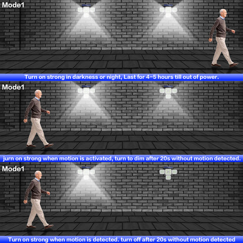Rilevatore di movimento per lampada solare da esterno, 4 teste 231 Luce solare da esterno a LED con telecomando Illuminazione esterna solare impermeabile IP65 3 modalità Spot Proiettore solare a LED da giardino Bianco freddo