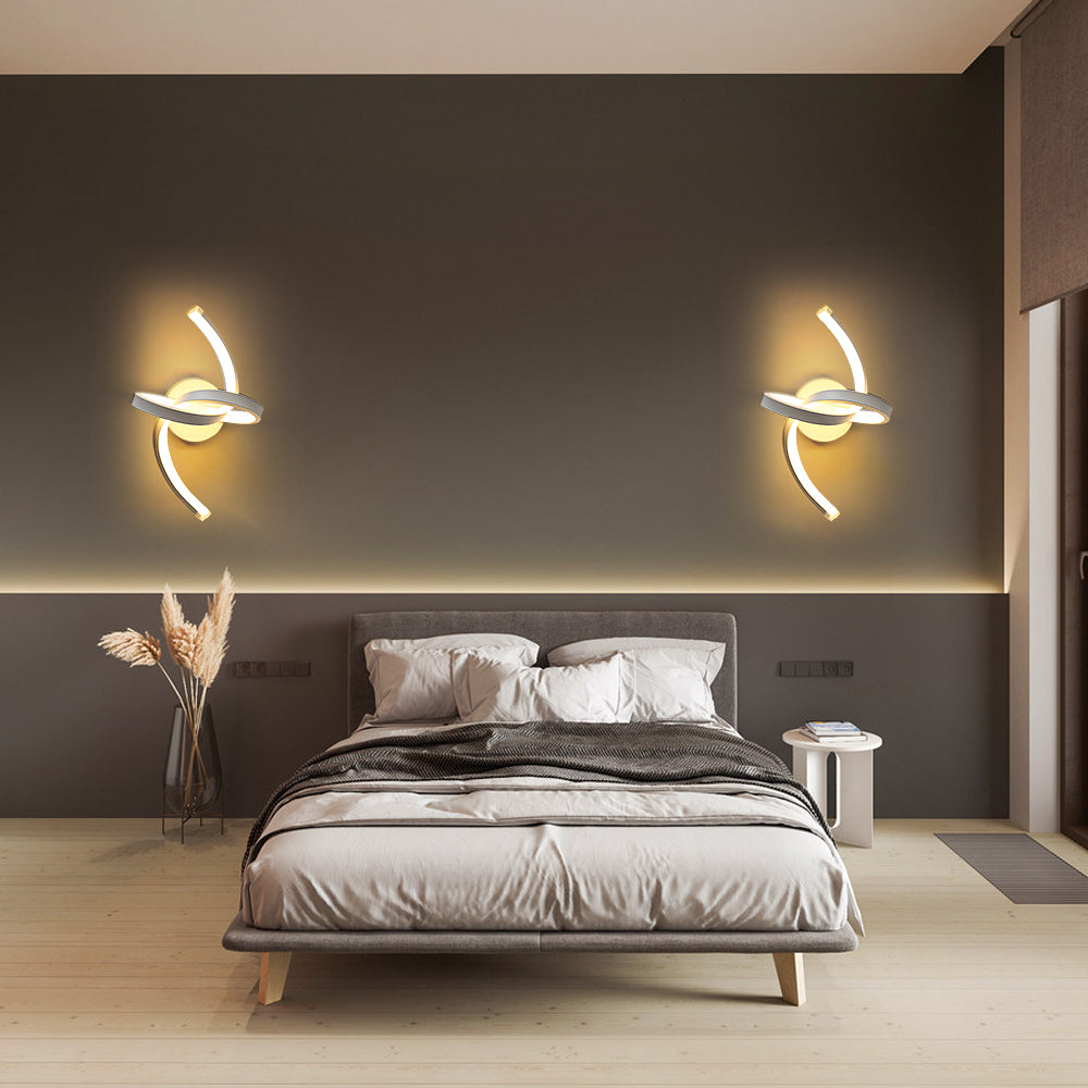 Applique Murale Interieur, 18W Appliques LED Design Courbe, Lampe Murale Moderne