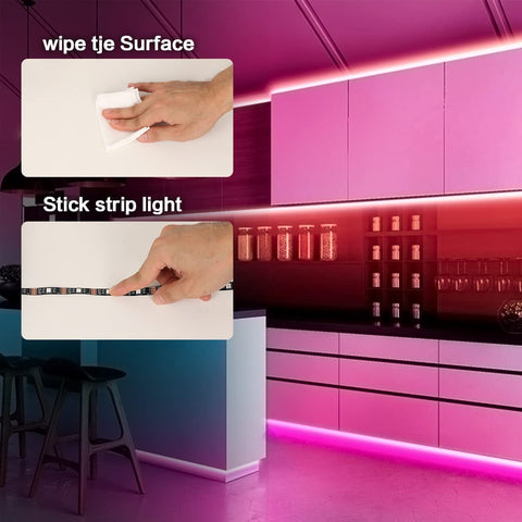 Striscia LED da 5M, Striscia LED RGB 5050 12V per camera da letto, 20 colori dimmerabili, Striscia LED multicolore IP20 Adesivo 3M aggiornato con telecomando a 24 pulsanti per decorazioni interne, feste e Natale