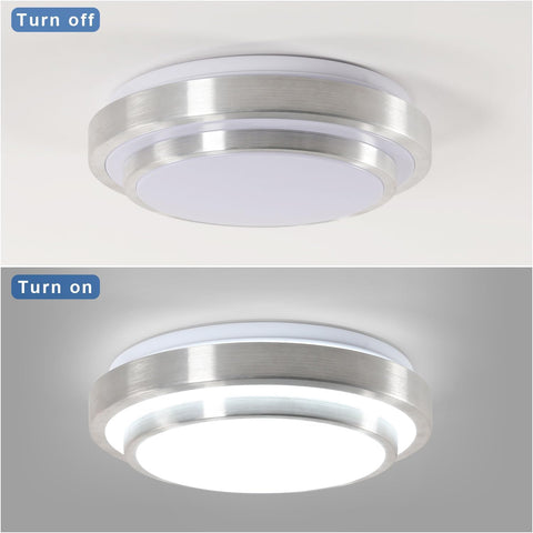 Moderna plafoniera a LED bianco freddo 6000K, lampada da soffitto rotonda da 28 W per soggiorno, camera da letto, sala da pranzo, ufficio 
