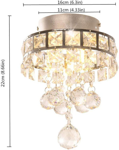 Lampadario di cristallo, mini lampada a sospensione a 3 luci per corridoio, camera da letto, cucina, cameretta