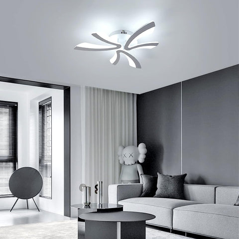 Plafoniera moderna a LED, plafoniera dal design creativo a V da 36W 4000LM, lampada da soffitto in acrilico bianco per camera da letto, soggiorno, ristorante, cucina, bianco freddo 6500K 