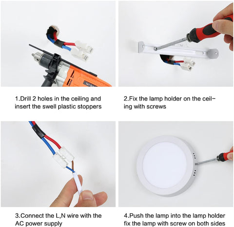 Plafoniera a LED 2 pezzi, 12W 6000K bianco freddo, lampada da soffitto moderna plafoniera rotonda, plafoniera a LED piatta per camera da letto, soggiorno, sala da pranzo