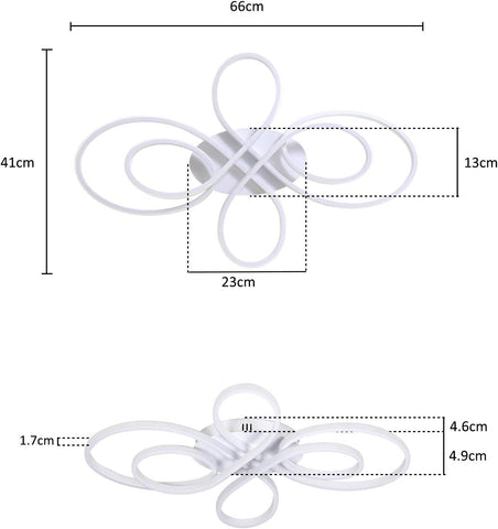 Plafoniera moderna a led dimmerabile lampada da soffitto a forma di fiore creativo 3000K-6000K per soggiorno camera da letto sala da pranzo ufficio bianco 