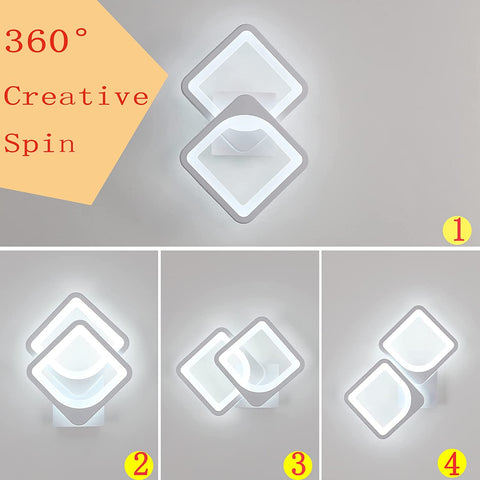 Applique a LED da 24 W dal design moderno, luce bianca fredda 6000 K, lampada da parete per interni per soggiorno, camera da letto, scale, corridoio, bagno 