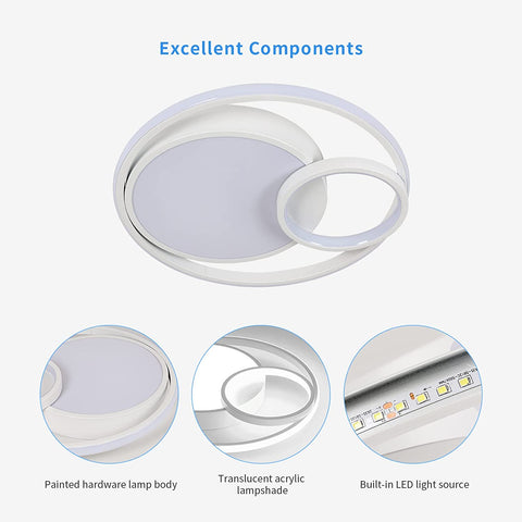Plafoniera LED, Lampada da soffitto 50W 5600lm, Plafoniera moderna LED per camera da letto Soggiorno Corridoio Ufficio Bagno Cucina Luce bianca fredda 6000K