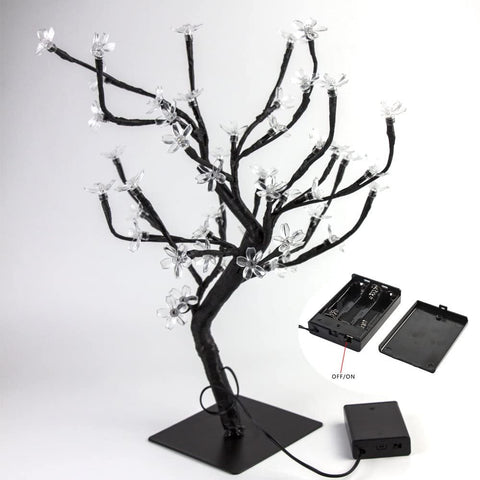Lampada a LED per albero di ciliegio, 0,45 M 48 LED, albero luminoso a LED, rami neri, per la decorazione domestica (bianco)