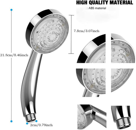 Soffione doccia a LED, soffione doccia universale per bagno, controllo automatico della temperatura a 7 colori, soffione doccia a risparmio idrico ad alta pressione, per casa, hotel, bagno