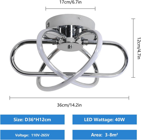 Plafoniera a LED dal design moderno 6000K Lampada da soffitto a forma di fiore creativo per soggiorno, camera da letto, sala da pranzo, ufficio, bianco