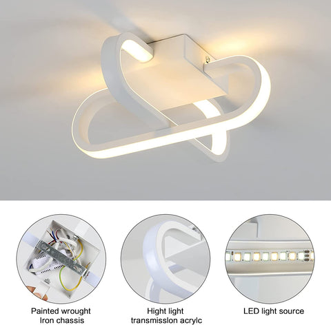 Plafoniera LED Dimmerabile, Lampada LED Personalità 18W Plafoniera LED 3 Temperature di Colore Lampada da Soffitto 3000K/6000K/4000K, Plafoniera LED per Soggiorno, Camera da Letto, Cucina, Corridoio, Ingressi