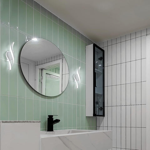 Lampada da parete moderna a LED a forma di spirale bianco freddo 6000K per camera da letto, soggiorno, corridoio, ingresso