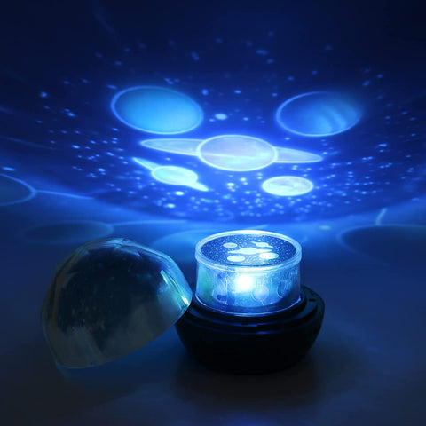 Proiettore Stellare Luce Notturna, Proiettore Cielo Stellato Galassia, Lampada per Proiezione Cielo Stellato con Rotazione a 360° e 6 Film di Proiezione, per Regali di Compleanno, Natale, Halloween, Festa dei Bambini
