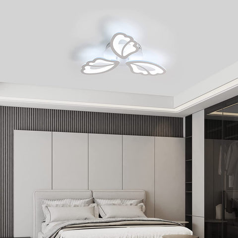 Plafoniera LED 42W 3480 Lumen, Lampada da soffitto moderna bianca, Plafoniera in acrilico 6000K, 3 ali da assemblare, per soggiorni, camere da letto