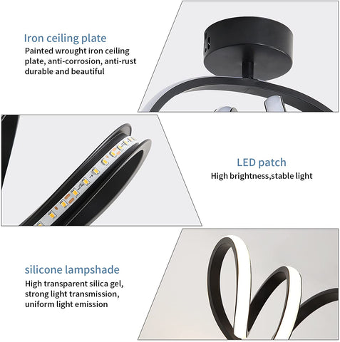 Plafoniera moderna a LED Lampada da parete a LED per interni 24W Plafoniera per corridoio per camera da letto, sala da pranzo, cucina, corridoio Luce bianca calda 3000K, diametro 28 cm