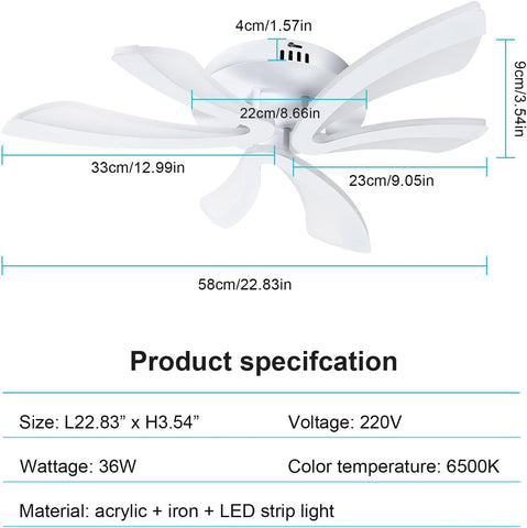 Plafoniera moderna a LED, plafoniera dal design creativo a V da 36W 4000LM, lampada da soffitto in acrilico bianco per camera da letto, soggiorno, ristorante, cucina, bianco freddo 6500K 