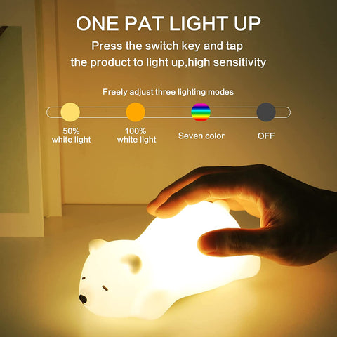 Luce notturna per bambini Luce notturna per bambini, Luce notturna per bambini Luce notturna per bambini ricaricabile tramite USB, Lampada da comodino portatile a LED per bambini Lampada da comodino per ragazzo in silicone Regalo per bambina