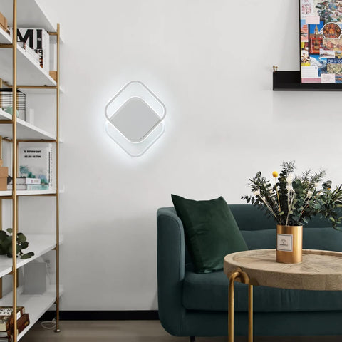 Moderna plafoniera a LED, lampada da soffitto a LED quadrata 24W 2200LM, lampada da soffitto in bianco freddo 6000K, plafoniera in acrilico, per camera da letto soggiorno cucina corridoio (Bianco)
