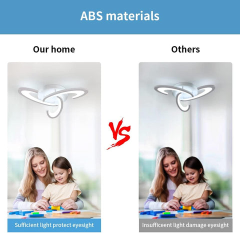 Plafoniera a LED, plafoniera 36W 3240lm, lampada da soffitto design trifoglio per camera da letto, soggiorno, sala da pranzo, acrilico bianco, luce bianca fredda 6500K 