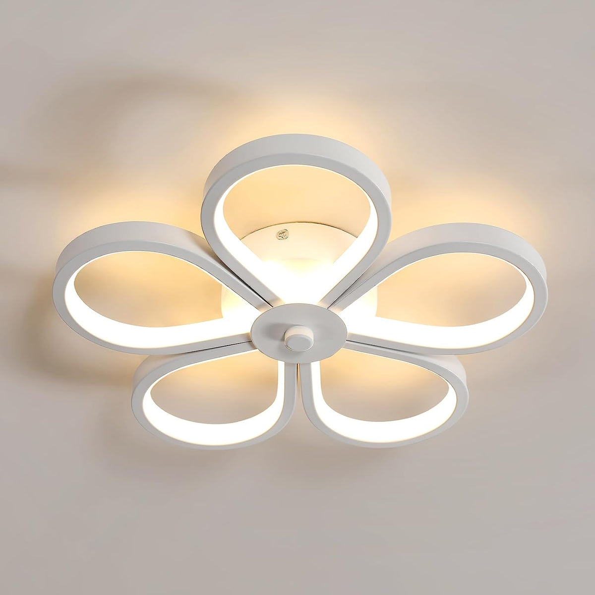 Plafoniera a LED da 30W Design moderno a forma di fiore creativo 3000K Lampada da soffitto bianca calda per soggiorno Camera da letto Sala da pranzo Ufficio Bianco 