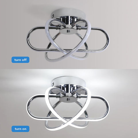 Plafoniera a LED dal design moderno 6000K Lampada da soffitto a forma di fiore creativo per soggiorno, camera da letto, sala da pranzo, ufficio, bianco