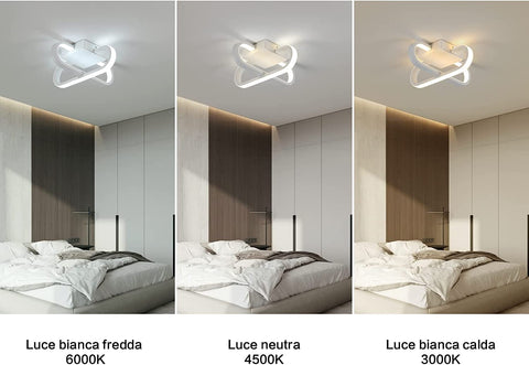 Plafoniera LED Dimmerabile, Lampada LED Personalità 18W Plafoniera LED 3 Temperature di Colore Lampada da Soffitto 3000K/6000K/4000K, Plafoniera LED per Soggiorno, Camera da Letto, Cucina, Corridoio, Ingressi