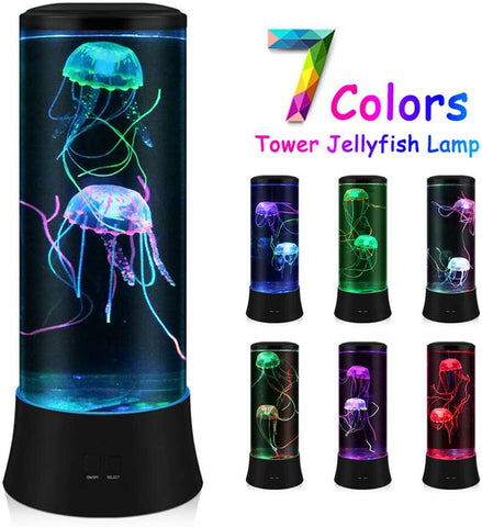 Novità lampada lava a LED con meduse - 7 colori - lampada d'atmosfera in stile acquario