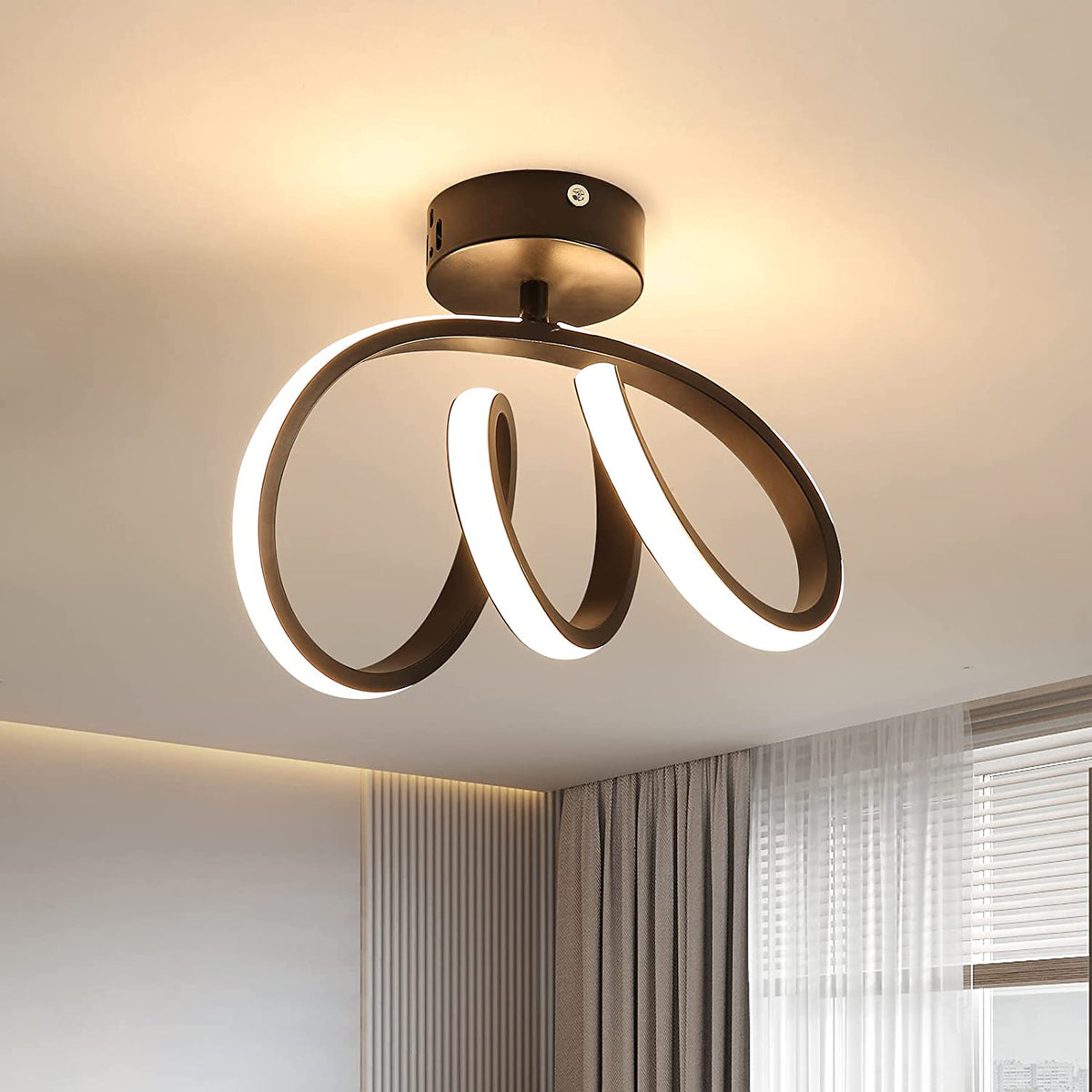 Plafoniera moderna a LED Lampada da parete a LED per interni 24W Plafoniera per corridoio per camera da letto, sala da pranzo, cucina, corridoio Luce bianca calda 3000K, diametro 28 cm