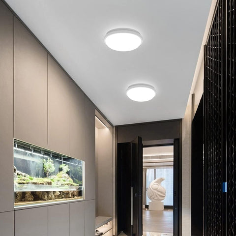 Plafoniera LED Rotonda, Lampada da Soffitto per Bagno, IP54 Impermeabile 6500K Bianco Freddo, Plafoniera Moderna per Bagno Camera da Letto Cucina Soggiorno Balcone 20W Diametro 22cm 