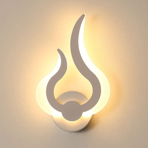 Applique LED per interni, moderna lampada da parete LED da 12 W, bianco caldo 3000 K, 220 V, acrilico, a forma di fiamma, luci notturne montate, per soggiorno, corridoio, camera da letto, L 18 cm * A 30 cm