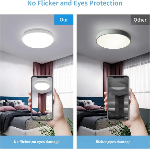 Plafoniera LED Rotonda, Lampada da Soffitto per Bagno, IP54 Impermeabile 6500K Bianco Freddo, Plafoniera Moderna per Bagno Camera da Letto Cucina Soggiorno Balcone 20W Diametro 22cm 