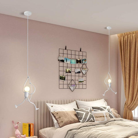 Bianco moderno affascinante lampadario creativo iron man cartoon design lampadario elegante lampadario camera per bambini comodino soggiorno balcone studio