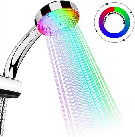 Soffione doccia a LED, soffione doccia universale per bagno, controllo automatico della temperatura a 7 colori, soffione doccia a risparmio idrico ad alta pressione, per casa, hotel, bagno