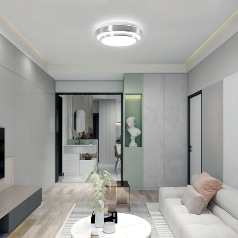 Moderna plafoniera a LED bianco freddo 6000K, lampada da soffitto rotonda da 28 W per soggiorno, camera da letto, sala da pranzo, ufficio 