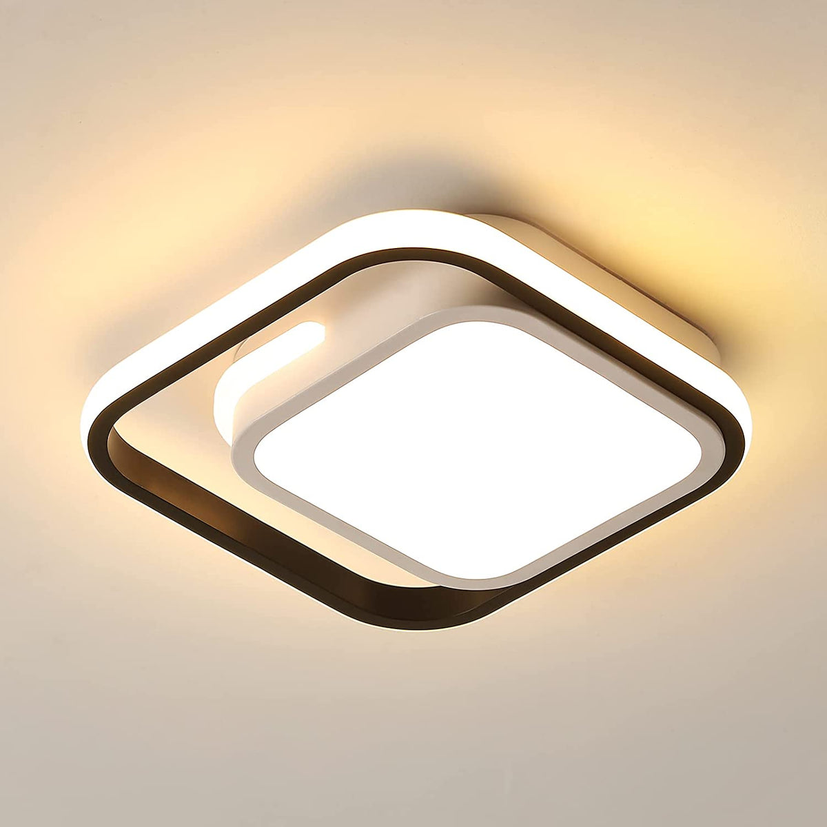 Plafoniera LED quadrata, plafoniera moderna bianca da 20 W, plafoniera in metallo acrilico 3000 K adatta per bagno, cucina, soggiorno, camera da letto