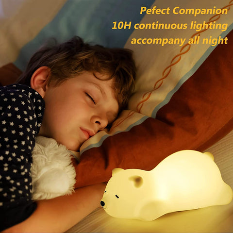Luce notturna per bambini Luce notturna per bambini, Luce notturna per bambini Luce notturna per bambini ricaricabile tramite USB, Lampada da comodino portatile a LED per bambini Lampada da comodino per ragazzo in silicone Regalo per bambina