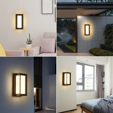 Applique da esterno a LED da 18 W, lampada da parete impermeabile IP65, illuminazione moderna bianco neutro 4000 K per cortile, giardino, terrazza, corridoio, sentiero, patio, villa - Illuminazione per esterni