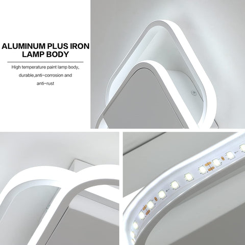 Moderna plafoniera a LED, lampada da soffitto a LED quadrata 24W 2200LM, lampada da soffitto in bianco freddo 6000K, plafoniera in acrilico, per camera da letto soggiorno cucina corridoio (Bianco)
