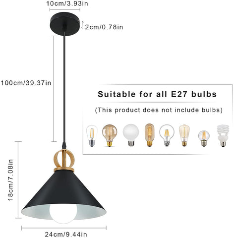 Lampadario Industriale, Lampada a Sospensione retrò in Metallo Nero E27 Lampada a Sospensione Industriale, Lampadario a LED Moderno Semplice Lampada a Sospensione Antica Creativa per Cucina Soggiorno Camera da Letto