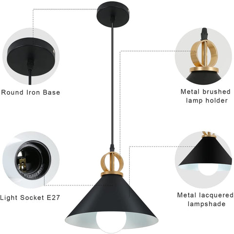 Lampadario Industriale, Lampada a Sospensione retrò in Metallo Nero E27 Lampada a Sospensione Industriale, Lampadario a LED Moderno Semplice Lampada a Sospensione Antica Creativa per Cucina Soggiorno Camera da Letto