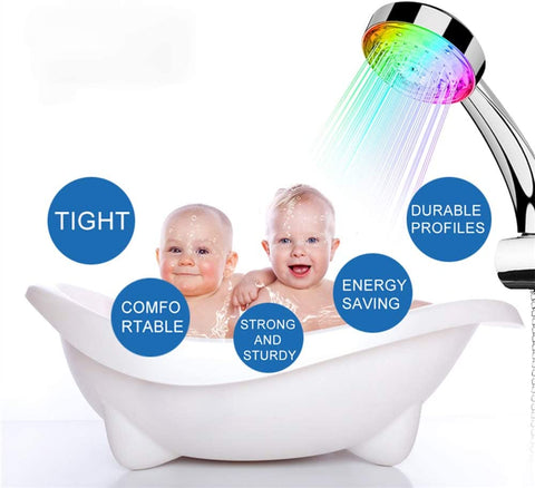 Soffione doccia a LED, soffione doccia universale per bagno, controllo automatico della temperatura a 7 colori, soffione doccia a risparmio idrico ad alta pressione, per casa, hotel, bagno