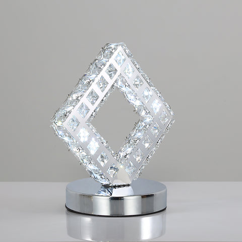Lampada da tavolo moderna in cristallo, lampada in cristallo LED, luce bianca 6000K.