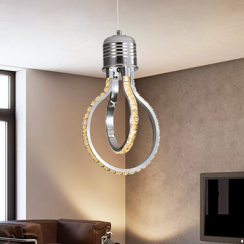 Lampadario moderno, plafoniera a LED in cristallo da 21 W e 3000 K, lampada a sospensione in alluminio per camera da letto, cucina, sala da pranzo, bancone bar, corridoio, sala espositiva, altezza regolabile.