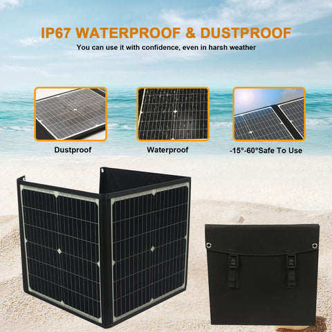 20V 75W pieghevole pannello solare portatile a ricarica rapida caricabatteria solare banca di potere per il telefono camper orologi da esterno DC + USB