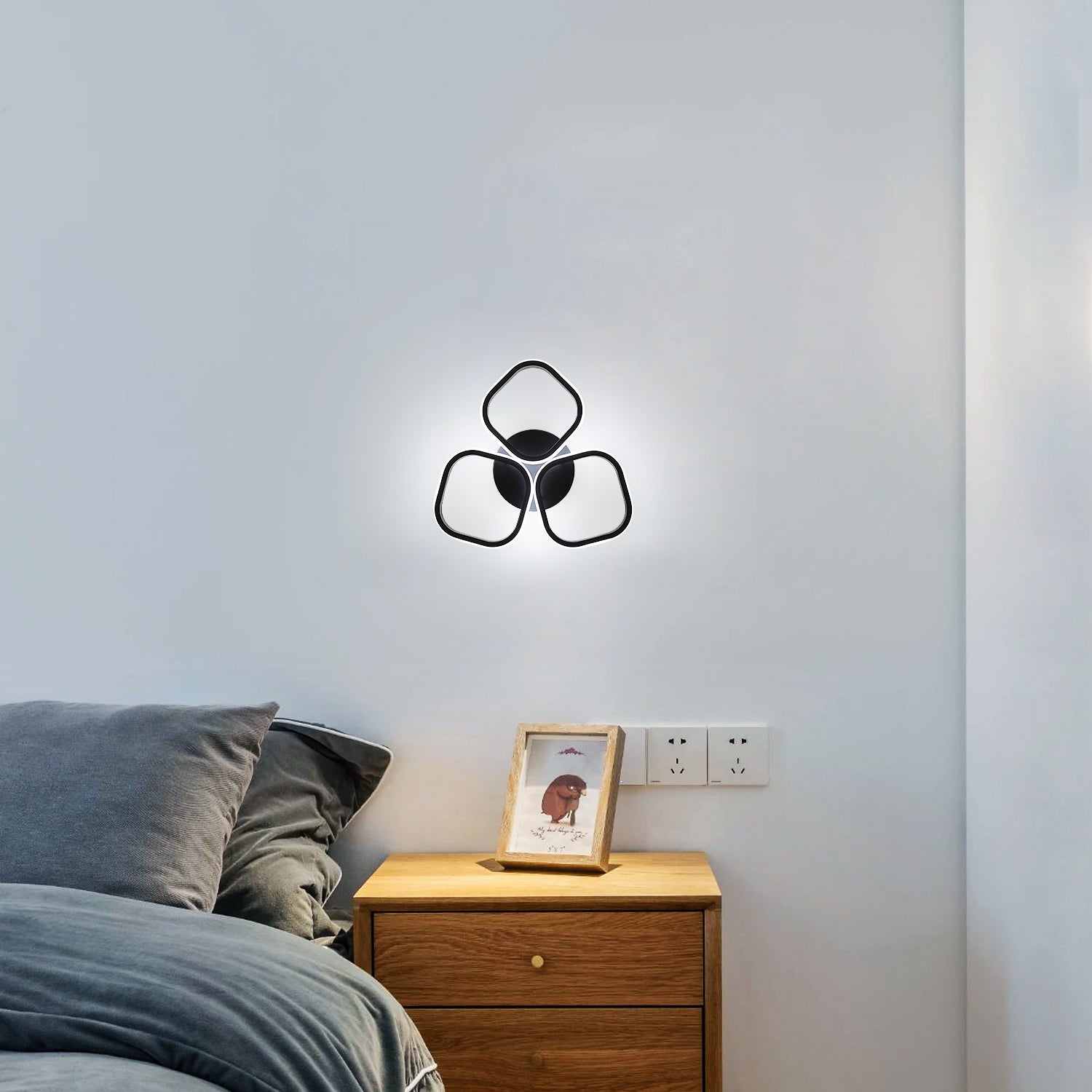 Plafonnier LED 30W, 3 Carrés Lampe de Plafond Moderne 35CM Lustre