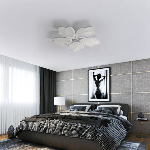 Plafoniera a LED, moderna lampada da soffitto a LED Petal, lampada a sospensione bianca 60W 5600LM, luce bianca 6000K, plafoniera a LED per soggiorno, cucina, camera da letto, sala da pranzo, Ø63cm 
